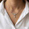 925 SILVER PETAL DROP CHAIN PENDANT