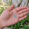 BLUE ENEMAL FLOWER WITH BUTTERFLY CHAIN PENDANT