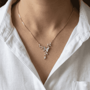 BUTTERFLY WITH LEAF CHAIN PENDANT 🦋