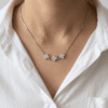3 FLOWER WITH HEART CHAIN PENDANT