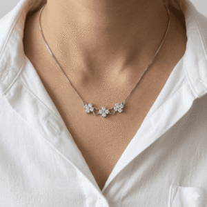 3 FLOWER WITH HEART CHAIN PENDANT