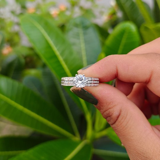 Raound And Baguette Ring