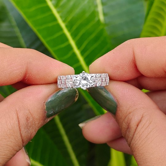 solitaire And Baguette Ring