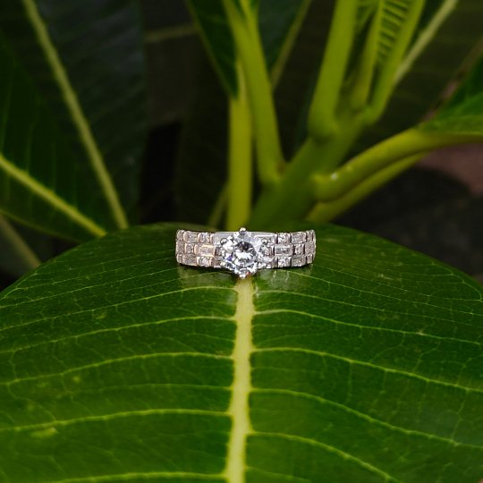 solitaire And Baguette Ring