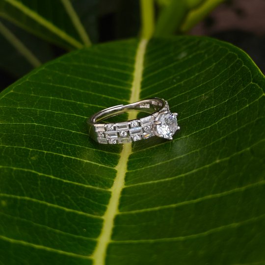 solitaire And Baguette Ring