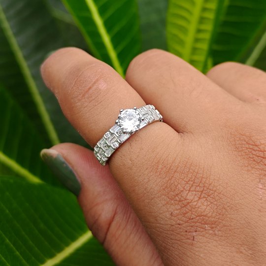 solitaire And Baguette Ring