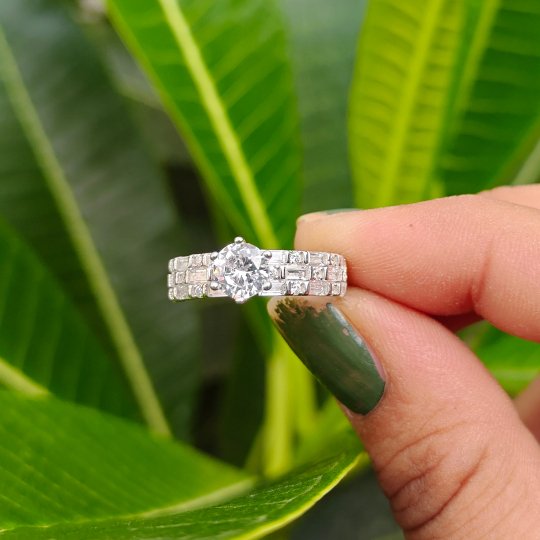 solitaire And Baguette Ring